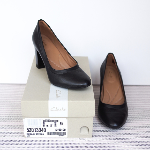 CLARKS : Almond toe high heel work pumps - Picture 2 of 6